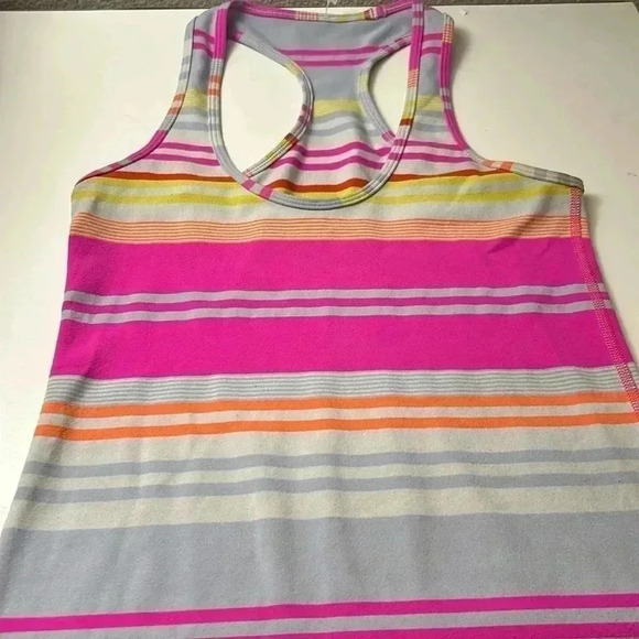Lululemon Athletica Woman Groovy Stripe Multi Cool Racerback Tank Size Small - Picture 3 of 8